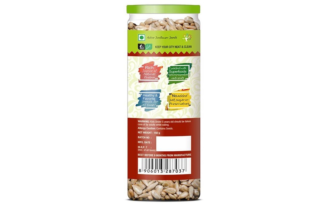 NourishVitals Roasted Sunflower Seeds    Jar  150 grams